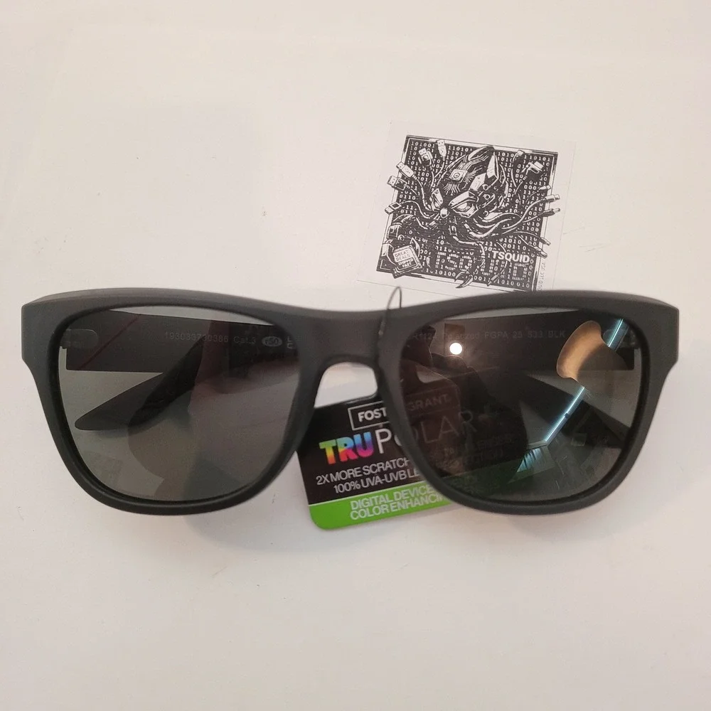 Foster Grant Sunglasses Mens TruPolar Polarized Matte‎ Black SR1124 BLK TP07